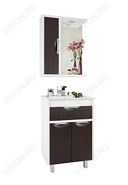 Водолей Зеркальный шкаф "Габи 60" L венге/белый – фотография-3